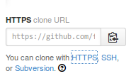the HTTPS address for the GitHub repository